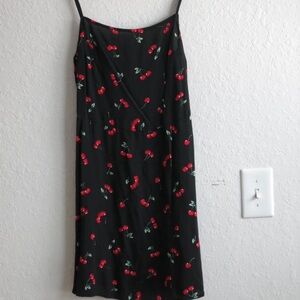 SHEIN Black Dress with Cherry Pattern